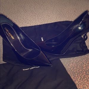 Saint Laurent Black Opyum Patent Leather Pumps